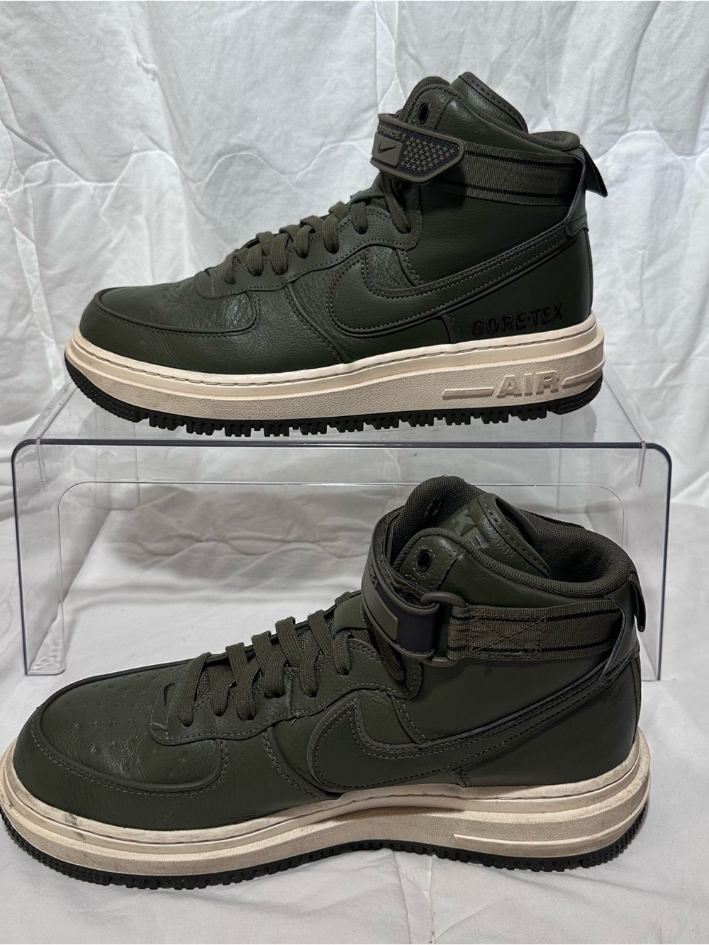 Nike Men’s High-Top Sneakers in Dark Olive & Cream